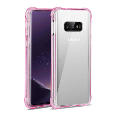 SAMSUNG GALAXY S10 Lite(S10e) Clear Bumper Case With Air Cushion Protection In Clear Hot Pink