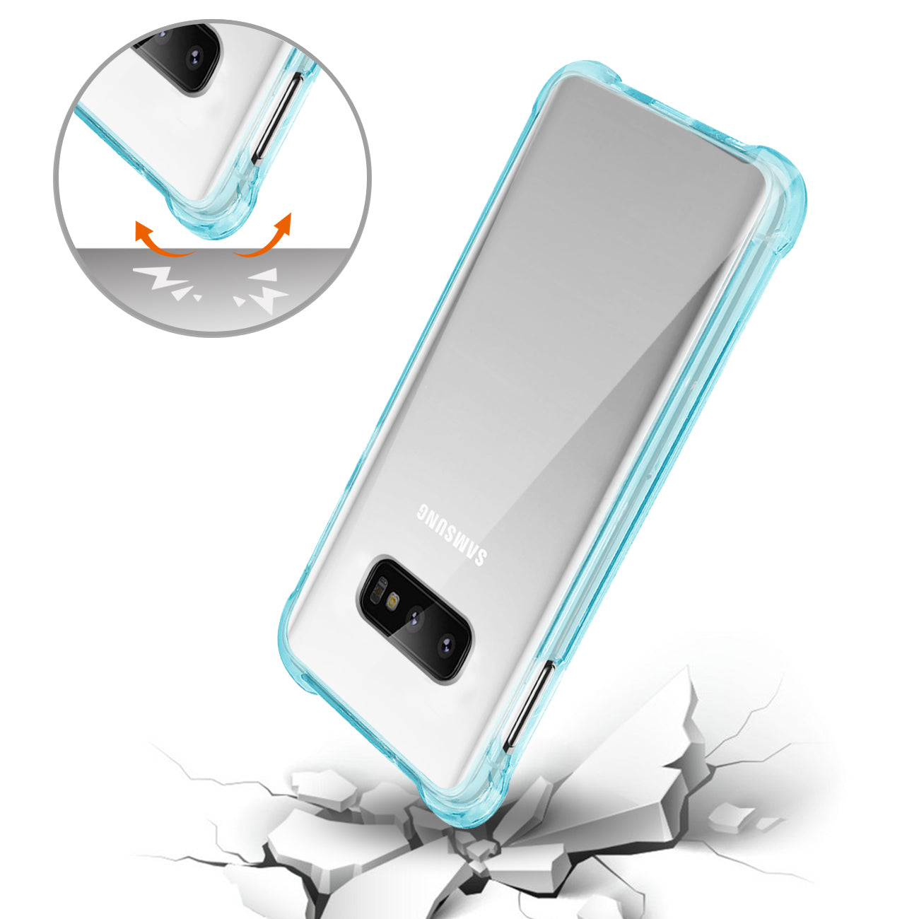 SAMSUNG GALAXY S10 Lite(S10e) Clear Bumper Case With Air Cushion Protection In Clear Navy