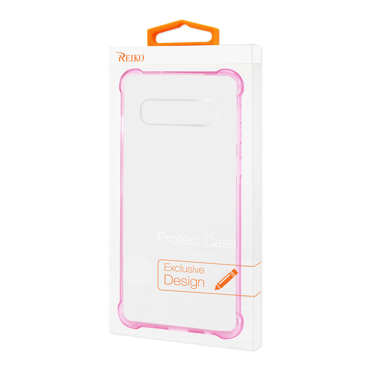 SAMSUNG GALAXY S10 Plus Clear Bumper Case With Air Cushion Protection In Clear Hot Pink