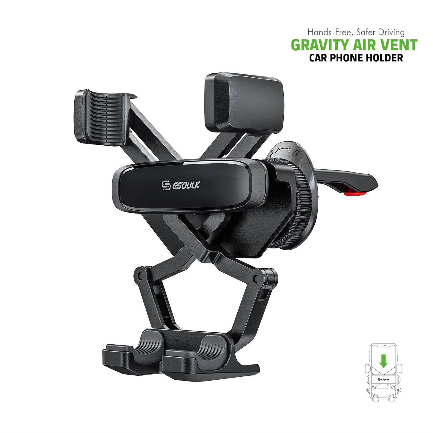 Gravity Air Vent Car Phone Holder for iPhone models and Android devices