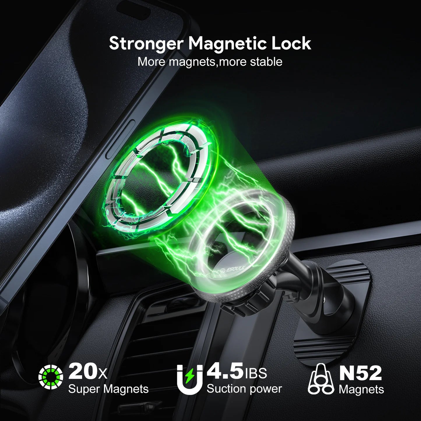 Magnetic Car Mount Phone Holder with 360å¡ Rotation