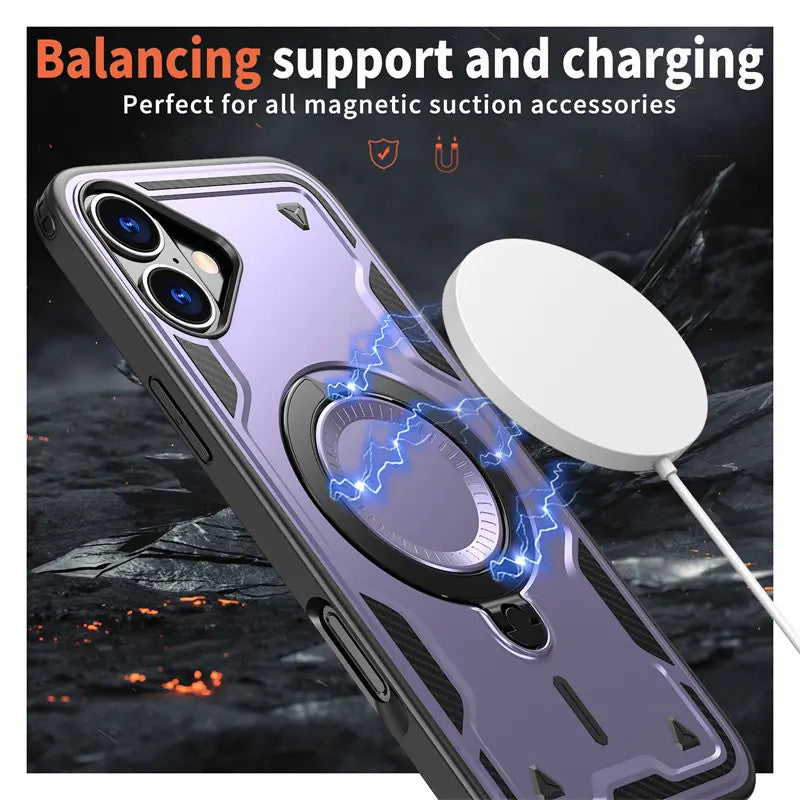 Reiko 360 Degree Rotating Magnetic Versatile Stand Black Compatible with Samsung Galaxy A15 5G