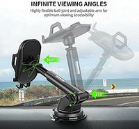 Universal One-Touch Secure Extend Sliding Arm Car Mount Phone Holder Sticky Pad