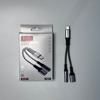 USB Type C to 3.5mm Headphone and Charger Adapter, 2-in-1 USB C to Aux Audio Jack Hi-Res DAC and Fast Charging Dongle Cable Compatible with iPhone 16/15 Pro Max,Galaxy S25 S24 Ultra (Grey)