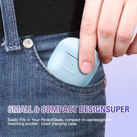 Wireless Headset Bluetooth 5.0 Headphones Stereo Twin Earbuds BT-VDBT030 In blue SKU:BT-030BL