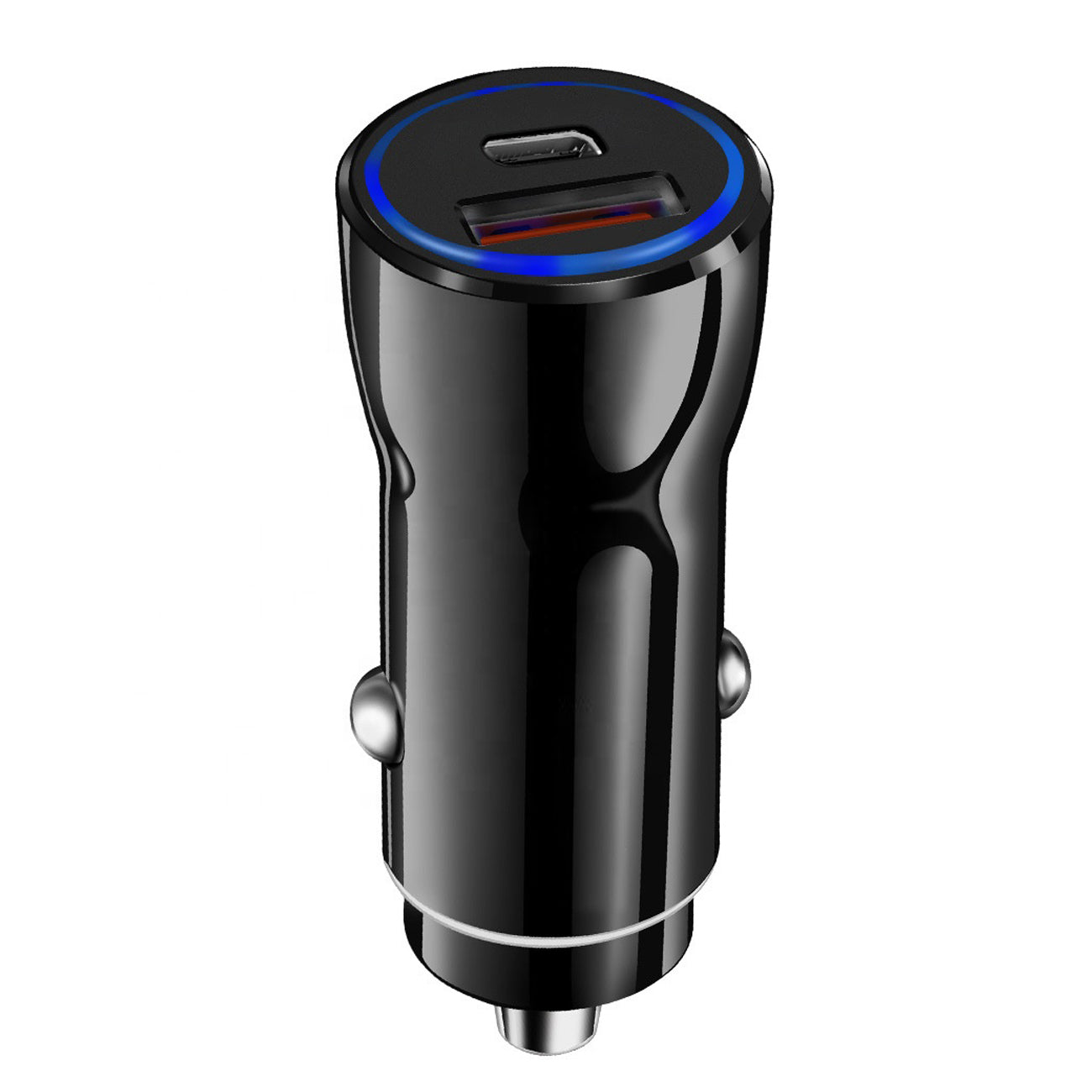 5V 3.1A USB C port Car charger In Black