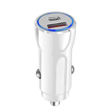 5V 3.1A USB C port Car charger In White