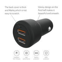 Reiko Micro Portable Car Charger With Built In 3 Ft Cable In Black