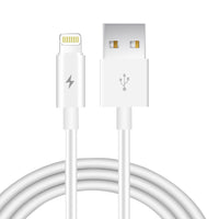 Reiko 6 FT PVC Material 8PIN USB 2.0 Data Cable In White in simple packaging