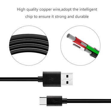 Reiko 3.3FT PVC Material Type C USB 2.0 Data Cable In Black And Simple Packaging