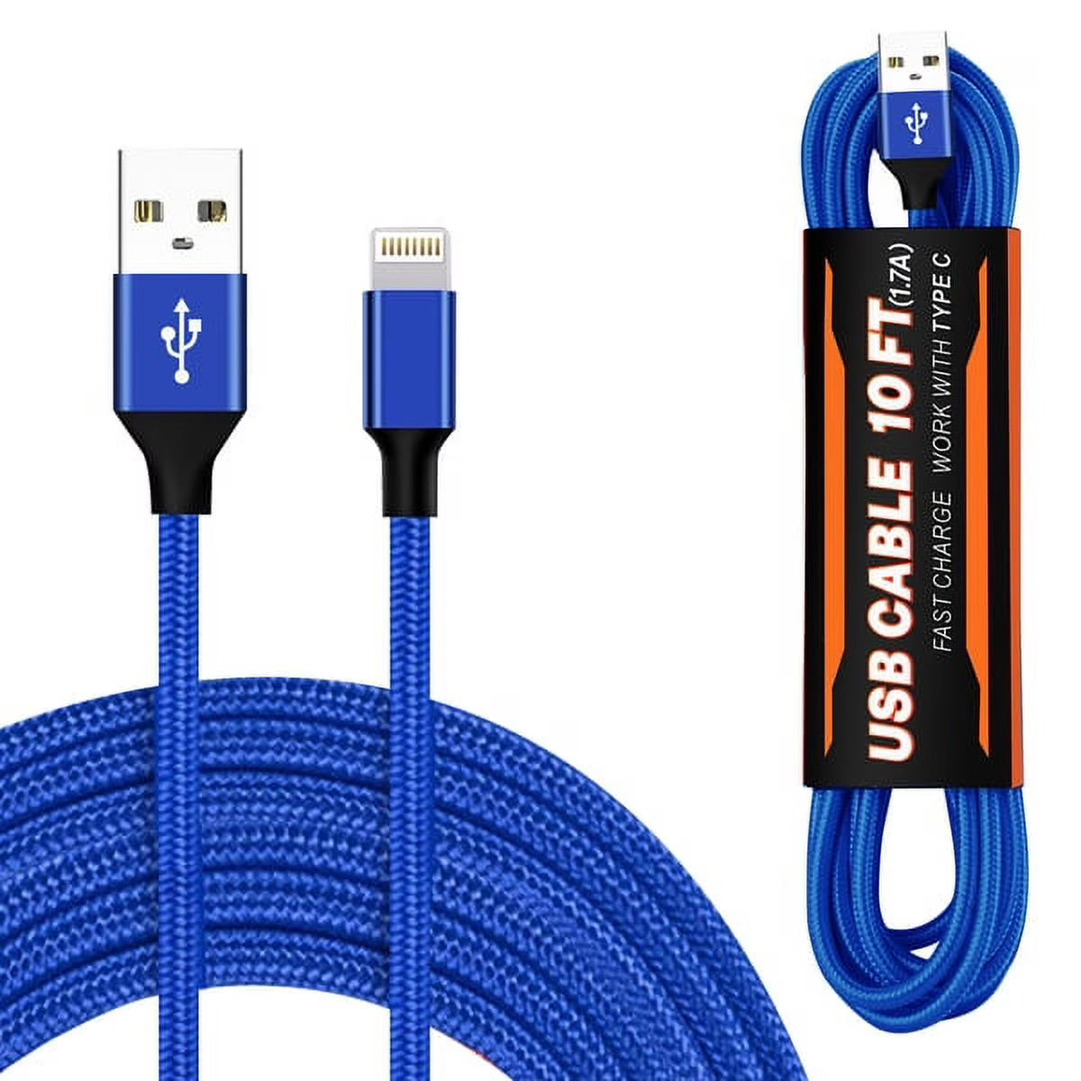 10FT USB Cable For IOS In Blue -SKU:DC35-8P10FTBL