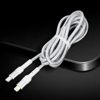 Power Delivery USB-C to 8-PIN Fast Charging & Sync Nylon-Braided 5FT Cable In Silver