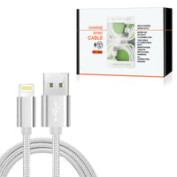 8-PIN Fast Charge/Sync Cable 6.5 ft In  Silver