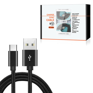 USB-C Fast Charge/Sync Cable 6.5 ft in Black