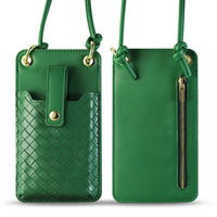Reiko Leather Crossbody Phone Wallet Large Purse In Green (6.7 INCH)