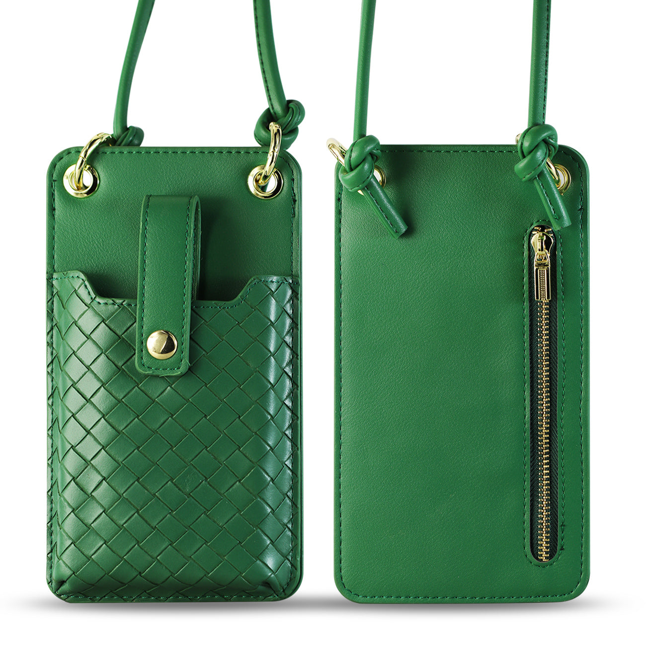 Reiko Leather Crossbody Phone Wallet Large Purse In Green (6.7 INCH)