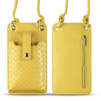 Reiko Leather Crossbody Phone Wallet Large Purse In Yellow (6.7 INCH)