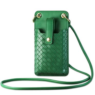 Reiko Leather Crossbody Phone Wallet Large Purse In Green（7.0 INCH)