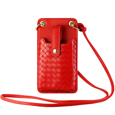 Reiko Leather Crossbody Phone Wallet Large Purse In Red（7.0 INCH)