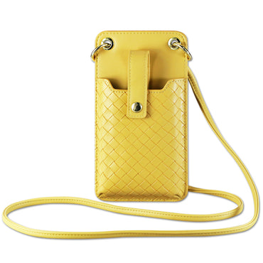 Reiko Leather Crossbody Phone Wallet Large Purse In Yellow（7.0 INCH)