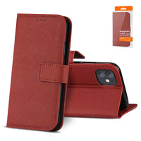 Slim Stand Case with Card Holder Slots APPLE IPHONE 12 MINI In Red