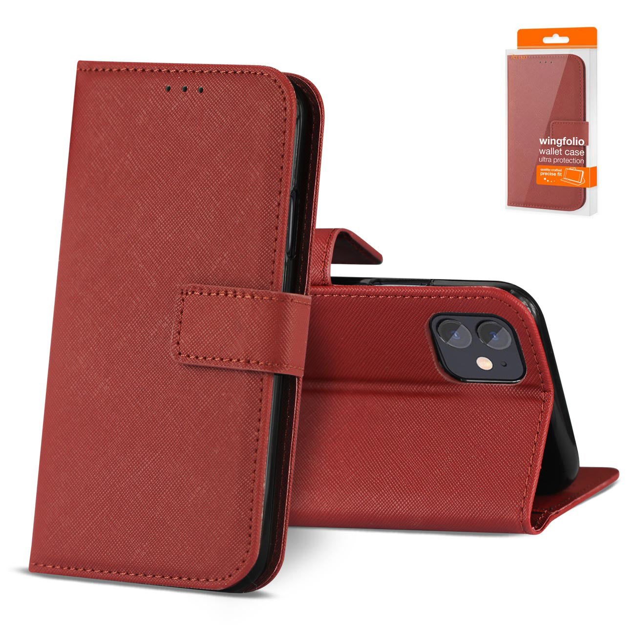 Slim Stand Case with Card Holder Slots APPLE IPHONE 12 MINI In Red