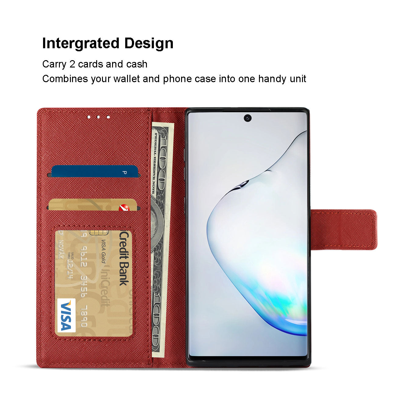 Reiko SAMSUNG GALAXY A70 3-In-1 Wallet Case In RED