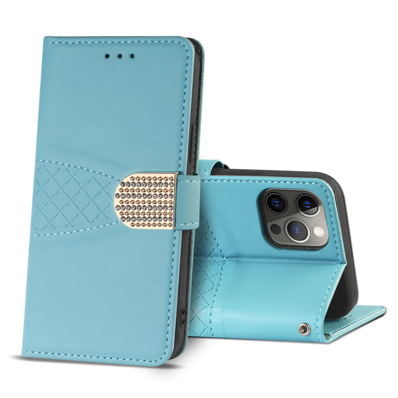 Reiko 3-In-1 Wallet Case for IPHONE 12/ IPHONE 12 PRO In Blue