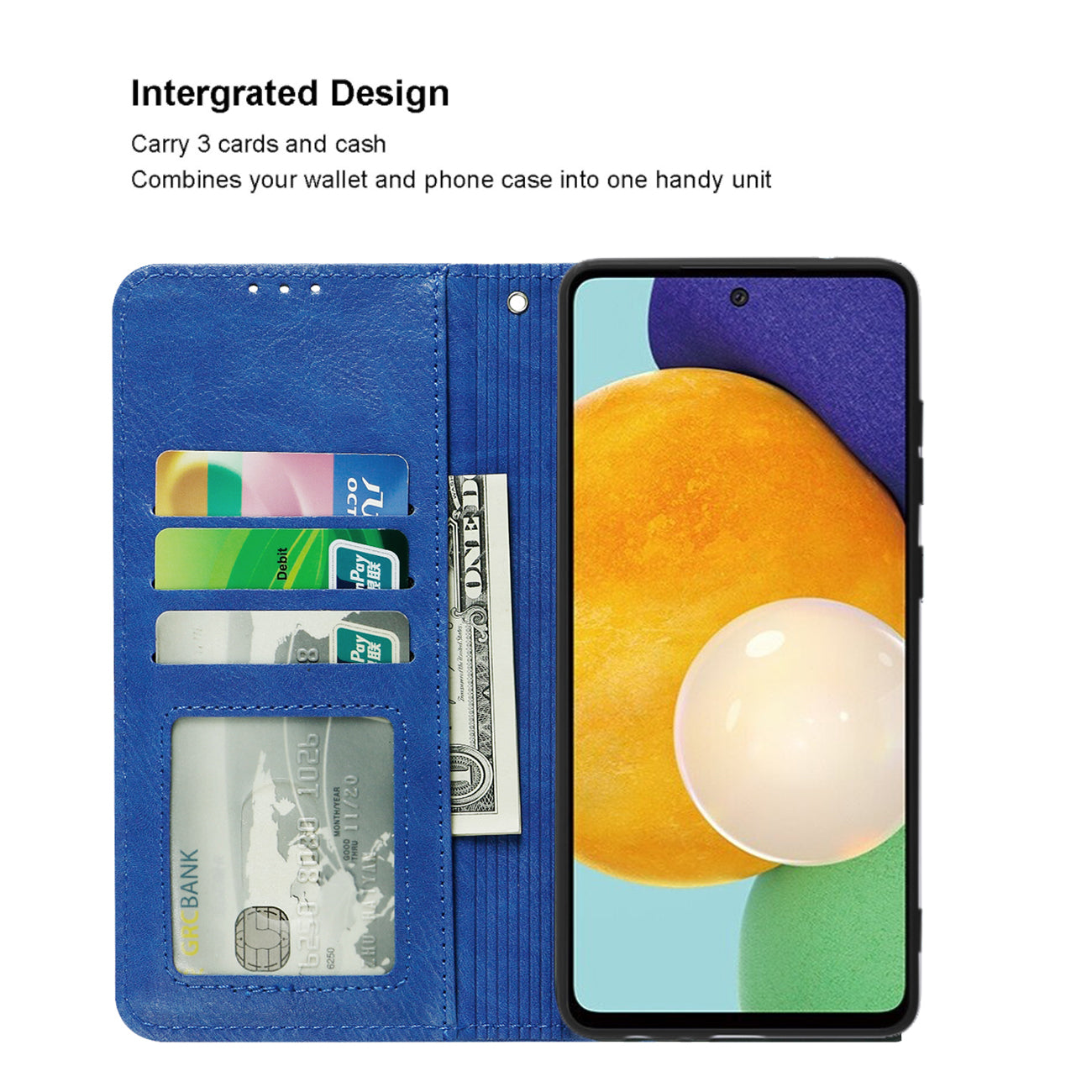 Reiko Samsung Galaxy A52/5G 3-In-1 Wallet Case In Blue (FC30-SAMA52-5GBL)