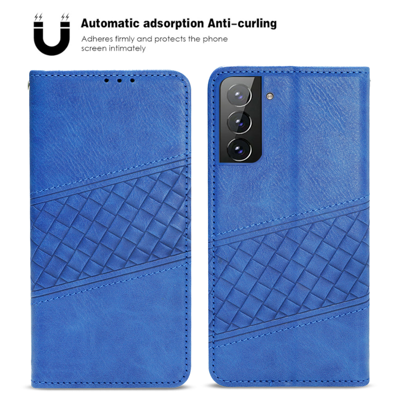 Reiko Samsung Galaxy S21 FE 3-In-1 Wallet Case In Blue (FC30-SAMS21FEBL)
