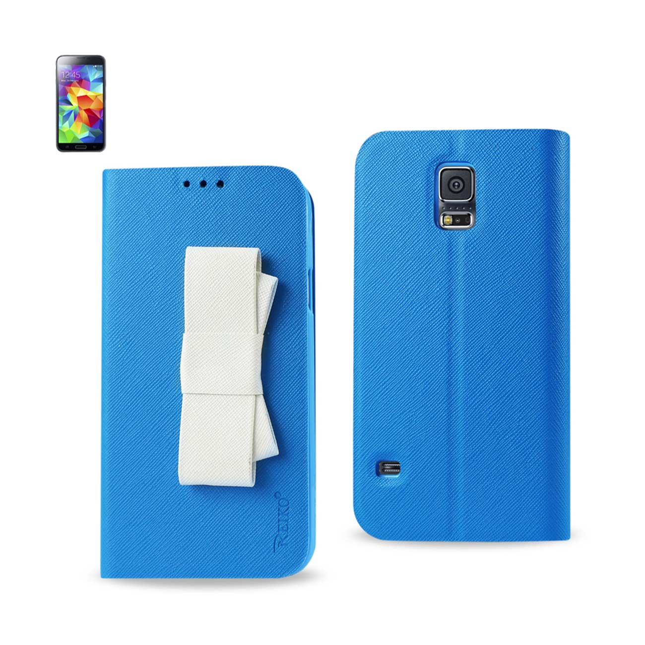 REIKO SAMSUNG GALAXY S5 FOLIO WALLET CASES-BLUE WHITE