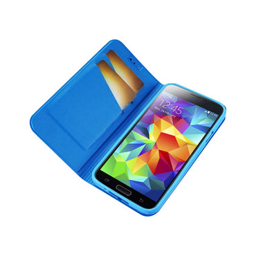 REIKO SAMSUNG GALAXY S5 FOLIO WALLET CASES-BLUE WHITE (FC30-SAMS5BLWH)