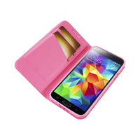 REIKO SAMSUNG GALAXY S5 FOLIO WALLET CASES-PINK WHITE (FC30-SAMS5PKWH)