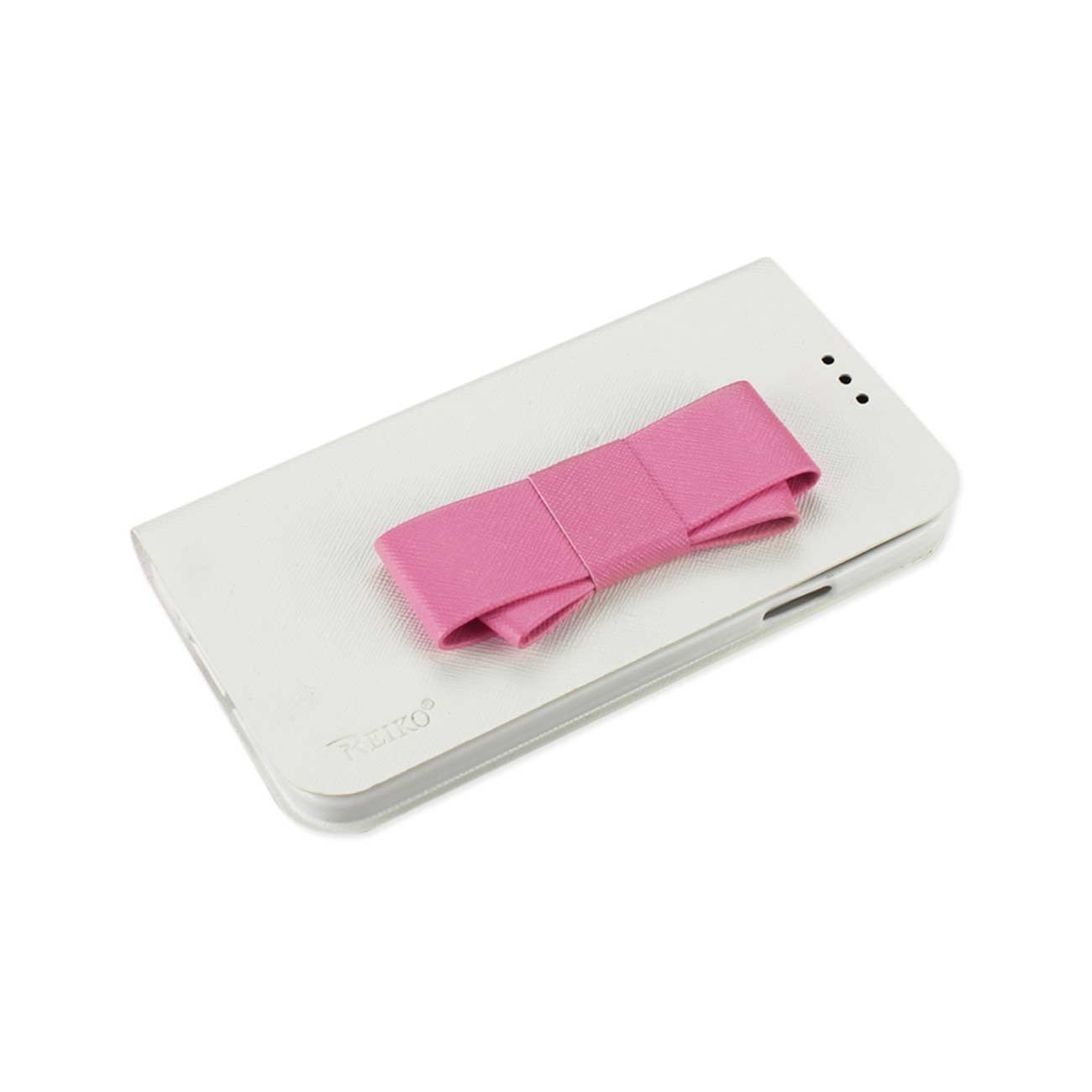 REIKO SAMSUNG GALAXY S5 FOLIO WALLET CASES-WHITE PINK (FC30-SAMS5WHPK)