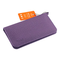 REIKO UNIVERSAL WALLET PHONE CASE WITH SIDE POCKETS AND MAGNETIC FLAP FOR SAMSUNG NOTE 5 (6.180X3.15X0.45 INCHES) IN PURPLE (FC33-623205PP)