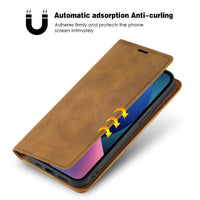 Magnetic wallet  Leather phone case For Apple iPhone 13 Mini (Brown)