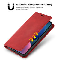 Magnetic wallet  Leather phone case For Apple iPhone 13 Mini (Red)