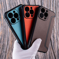 Magnetic wallet Leather phone case For Apple iPhone 14 Pro In Orange