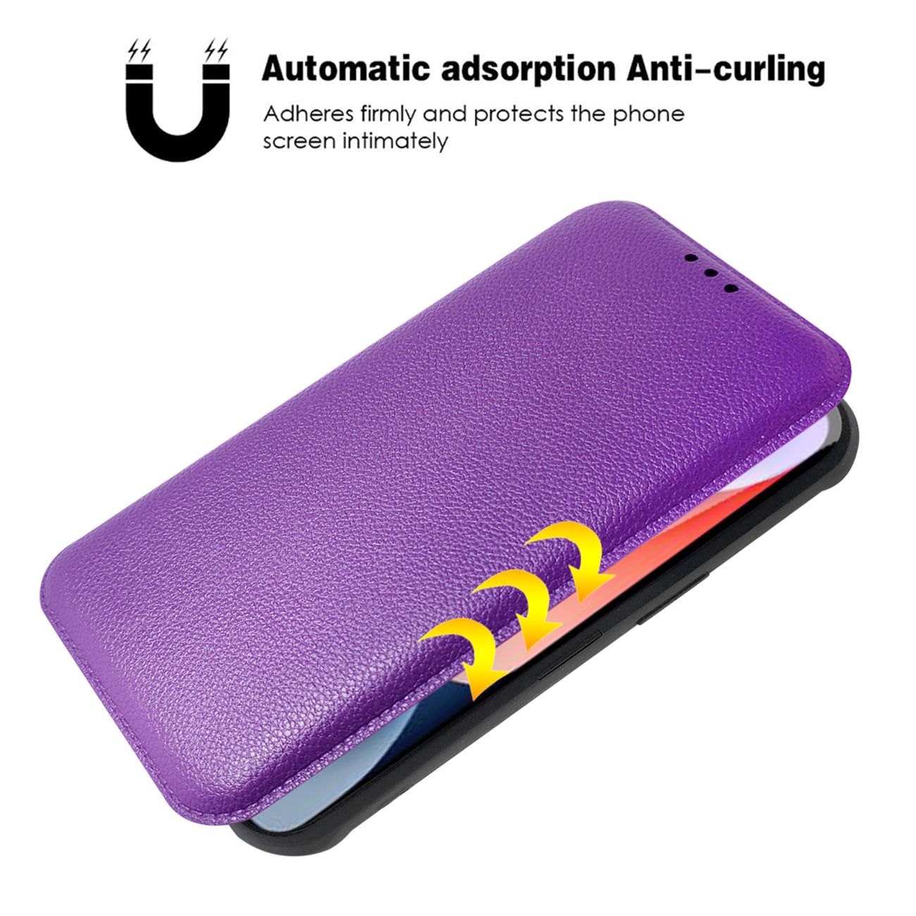 Magnetic wallet Leather phone case For Apple iPhone 14 In Purple