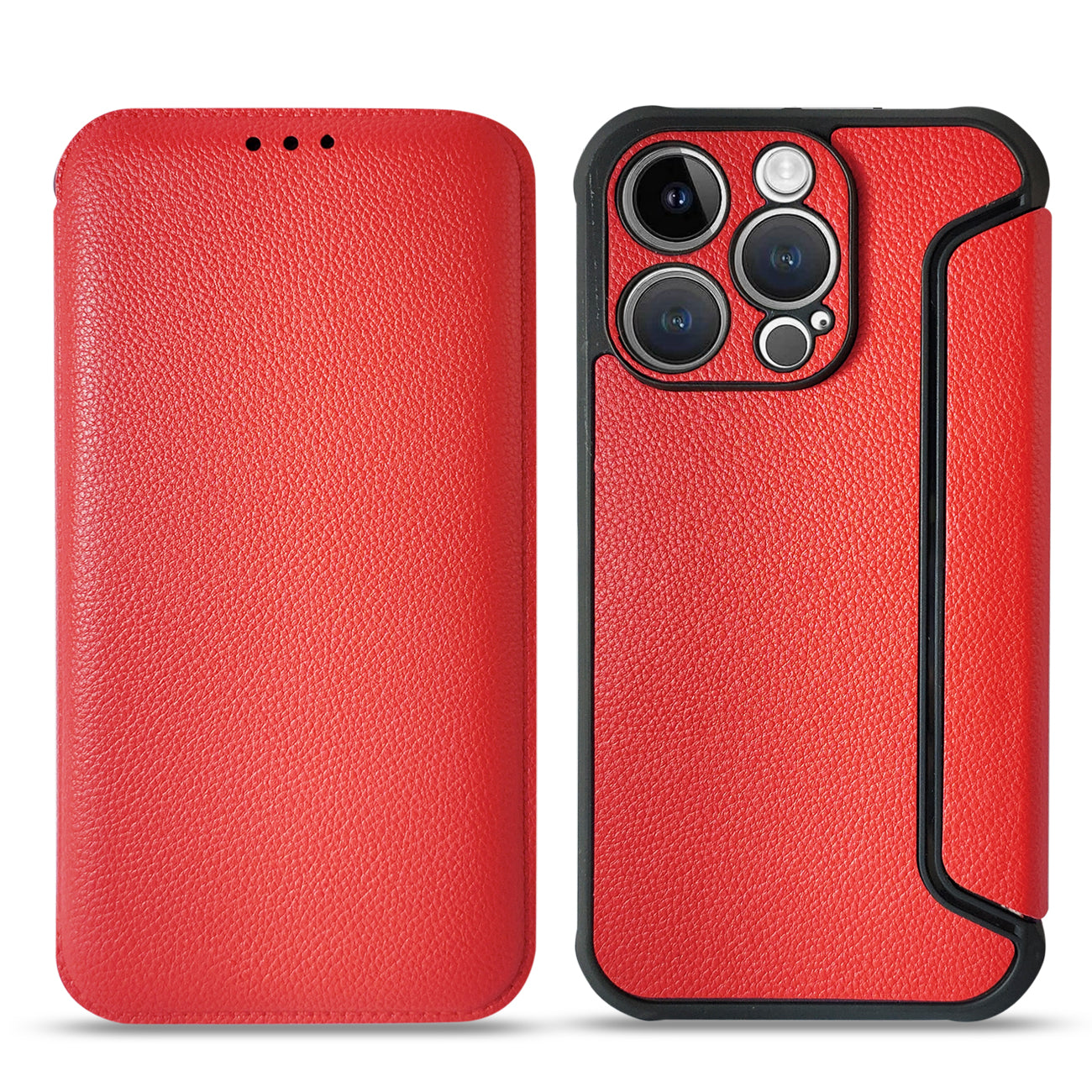 Magnetic wallet Leather phone case For Apple iPhone 14 Pro Max In Red