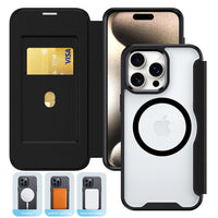 PU Leather Magnetic Flap Phone Case with Magsafe In Black For iPhone 16 Plus (FC37-IPH16PLUSBK)