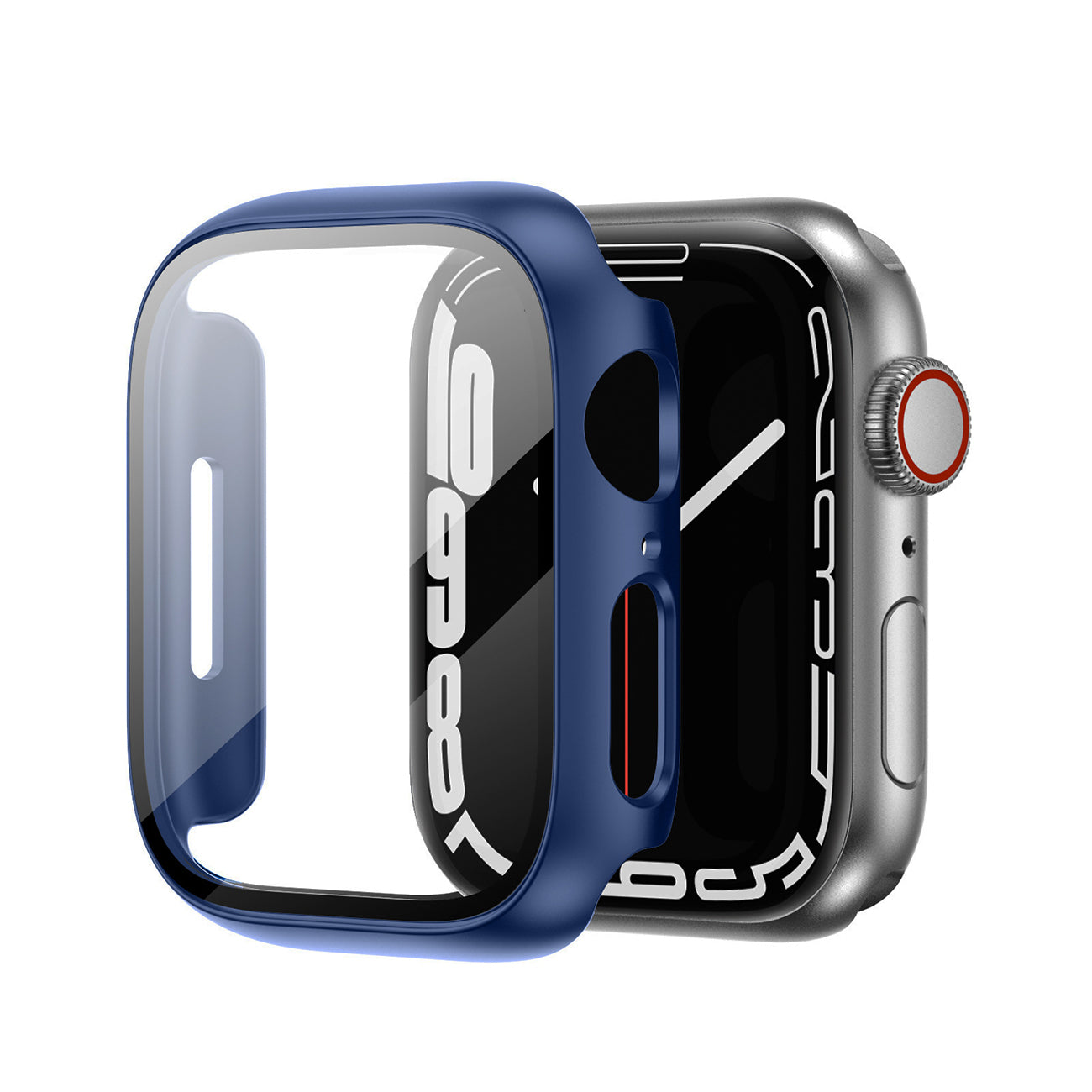 Full Cover tempered glass screen protector with pc case for Apple Watch 41 mm In Navy