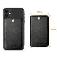 Leather Adhesive Foldable Pocket Card Holder with Two Slots In Black  SKU:HLD18-UNI01BK