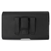 Reiko Horizontal Leather Pouch With Embossed Logo In Black (6.6X3.5X0.7 Inches)