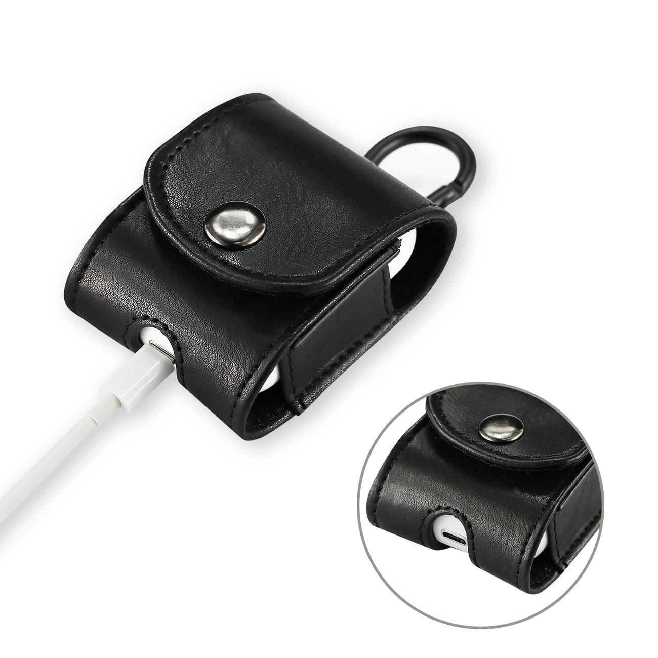 Reiko leather Case for Airpod in Black