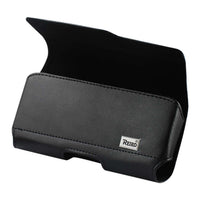 Reiko Horizontal Leather Pouch With Z Lid Pattern With Embossed Logo In Black (6.6X3.5X0.7 Inches)