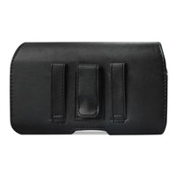 Reiko Horizontal Leather Pouch With Z Lid Pattern With Embossed Logo In Black (6.6X3.5X0.7 Inches)