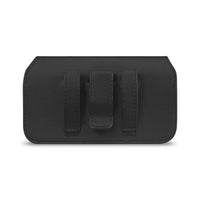 REIKO HORIZONTAL LEATHER POUCH WITH MAGNETIC CLOSURE IN BLACK (7.0X3.9X0.7 Inches)