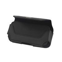 REIKO HORIZONTAL LEATHER POUCH WITH MAGNETIC CLOSURE IN BLACK (7.0X3.9X0.7 Inches)