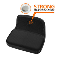 Reiko Horizontal Rugged Pouch With Magnetic Clasp And Metal Logo In Black (7.0 X 3.9 X 0.7 Inch)